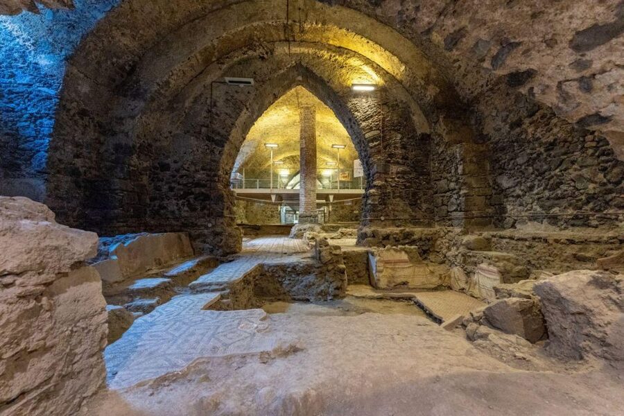 Benedictine Monastery of Catania - English Guided Tour - Roman houses under the modern mezzanine: history stacked, not replaced