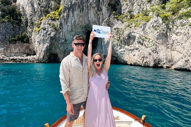 Boat Tour in Capri Italy - A Bay View With Faraglioni Sightlines, Plus the Green-Reflect Water