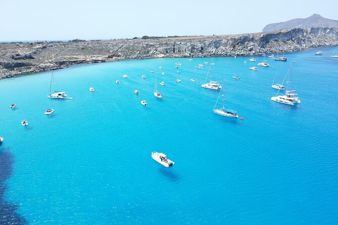 Boat tour to Egadi Favignana and Levanzo islands from Trapani - Stop-by-Stop: Cala Azzurra, Bue Marino Cave, and Cala Rossa