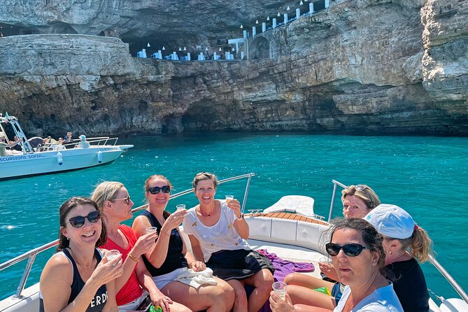 Boat trip to the Polignano a Mare caves - Cave tour highlights: Grotta Palazzese, Bishop Cave, Ardito, Pigeons and more