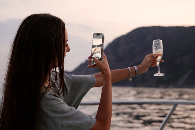 Cinque Terre Sunset Cruise with Aperitif from Monterosso - Stop One: Monterosso al Mare From the Sea (Beach, Color, and Scale)