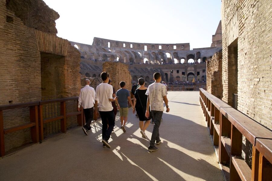 Colosseum: Semi Private Tour with VIP Arena Access - Looking down at the underground level, without doing the full Underground tour