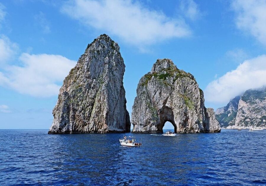 From Amalfi: Capri Island Boat Tour with Snorkeling & Drinks - Faraglioni plus the Green Grotto and Grotta Bianca snorkeling stops