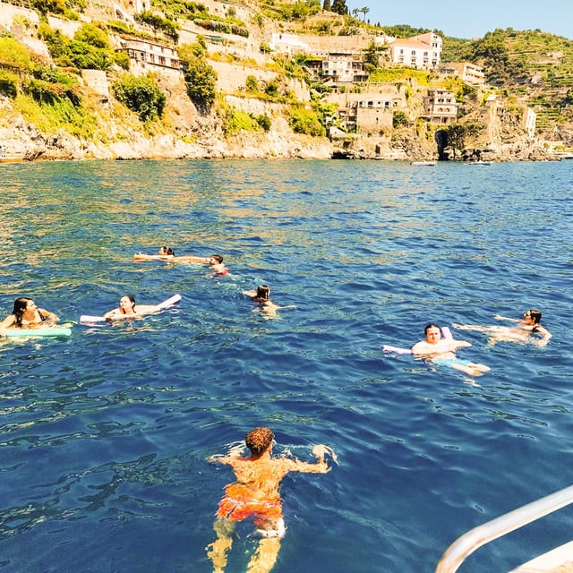 From Amalfi: Coast & Furore Fjord Boat Tour with Swim Break - What you actually see: towns along the Amalfi Coast, plus the fjord