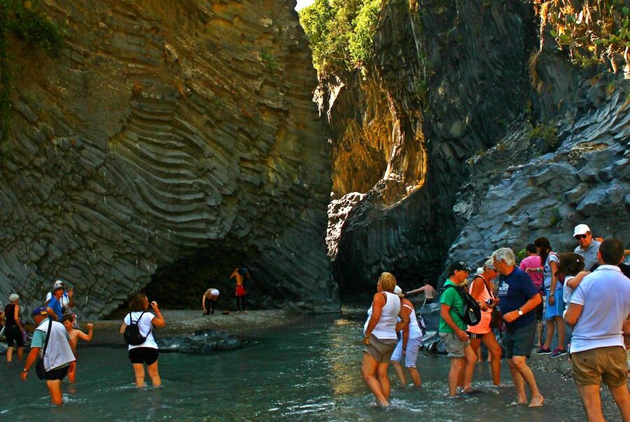 From Catania: Mt. Etna, Wine and Alcantara Tour - Alcantara Gorges: basalt columns, river pools, and a real cold reset
