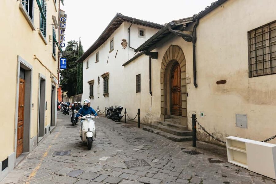 From Florence: Tuscan Countryside Vespa Tour with Tastings - Leaving Florence: riverside lanes, a tree-lined avenue, and a major viewpoint