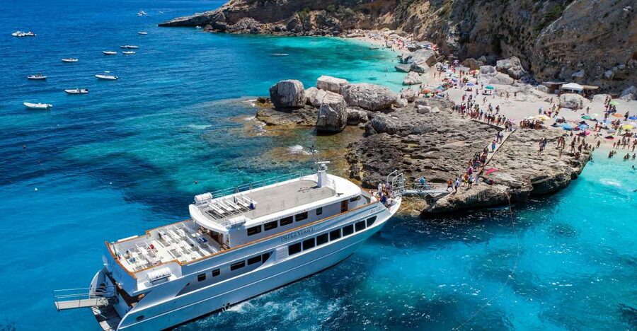 From La Caletta or Orosei: Gulf of Orosei Cruise - Cala Sisine: Crowds, Color, and a Great Place to Swim