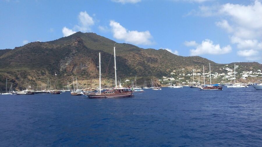 From Milazzo: Panarea & Stromboli Cruise Excursion - The dusk show from the boat near Sciara del Fuoco