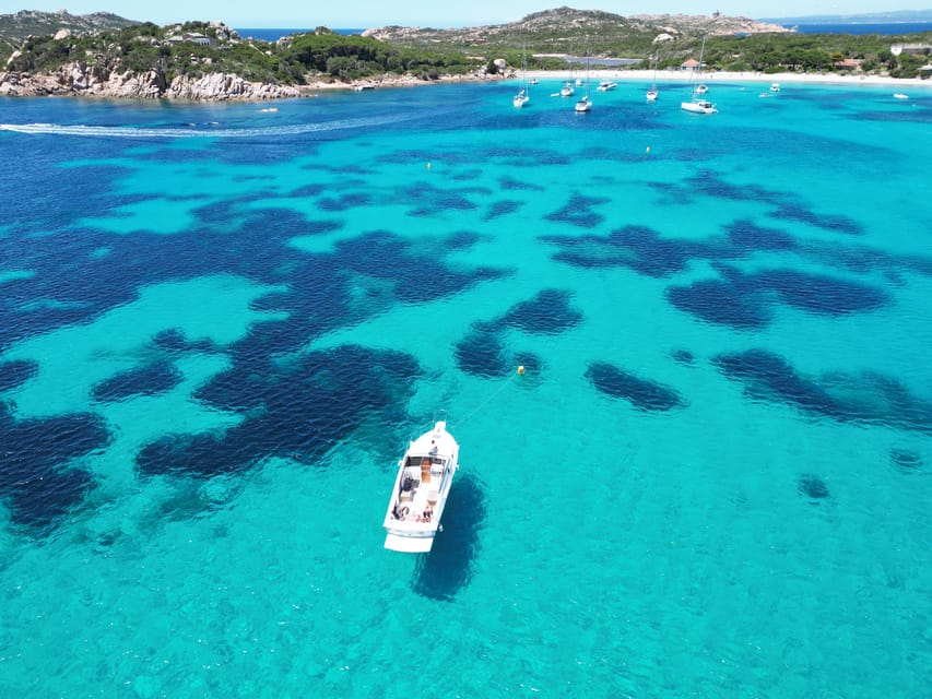 From Palau/La Maddalena: All inclusive Yacht Tour - Spargi Island: Cala Soraya and Cala Granara Swim Breaks
