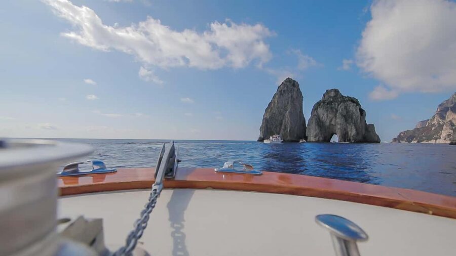 From Positano: Day trip to Capri - Group Tour by boat - What the boat ride feels like in a group of 12