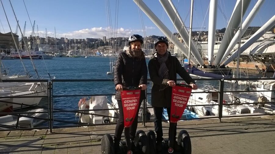Genova: Segway Tour - Getting started: helmet, waterproof gear, and practice with your guide