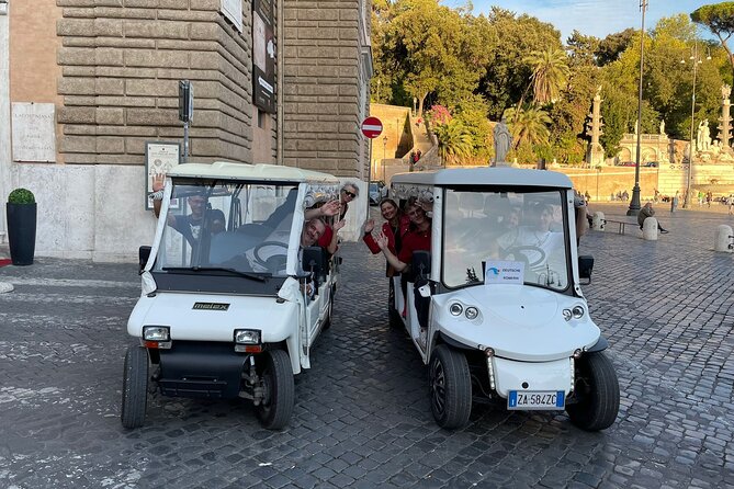 German Golfcart Tour - Stop-by-stop: from Colosseum views to the Aventine’s big look at Rome