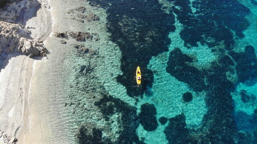 Golfo Aranci: Small group Kayak tour with Aperitif &dolphins - Cala Moresca: your first real swim and snorkel break
