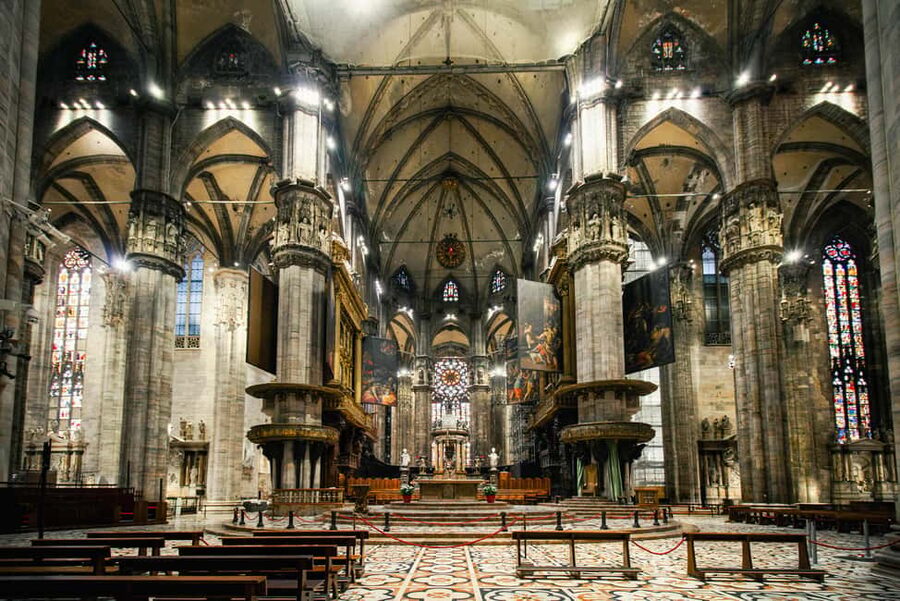 Milan Duomo Cathedral and Rooftop Terrace Guided Tour - Inside the Duomo Cathedral: Gothic Details You Can Actually Read