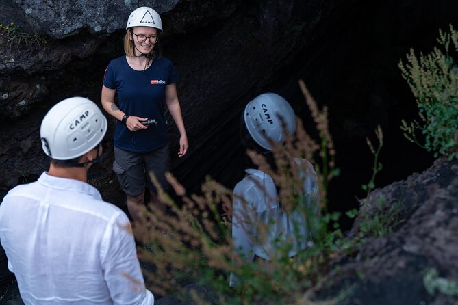 Mt Etna and Wine tasting tour from Catania - Grotta dei Tre Livelli lava cave, helmets and lamps