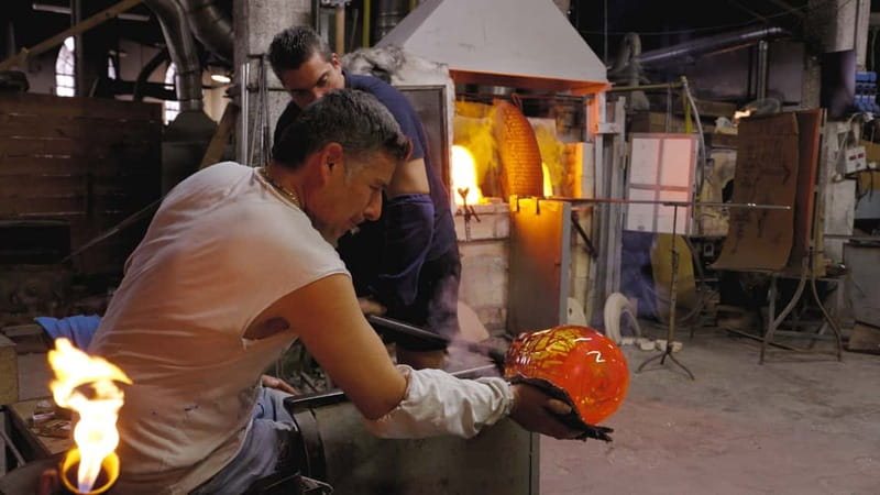 Murano: Glass Blowing Experience at Gino Mazzuccato Factory - The live demo and your turn blowing Murano glass