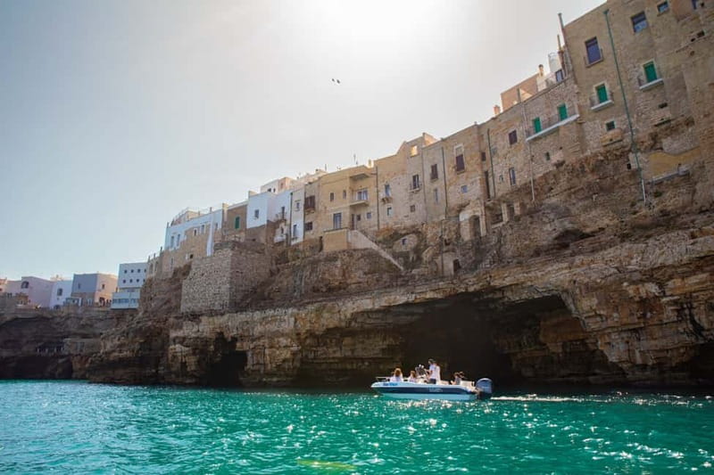 Polignano a Mare: Boat Tour with Prosecco and Snacks - The cave route: Grotta Palazzese to the Ardito swim stop