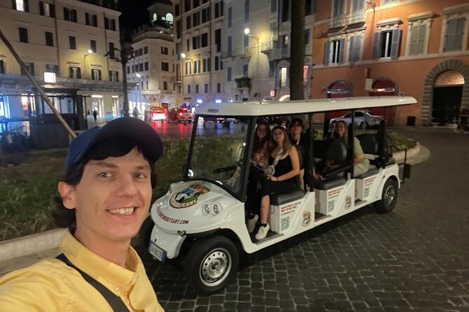 Rome 2 hour Golf Cart night tour with Hotel Pickup - Spanish Steps and the Trinity view point for first-night impact