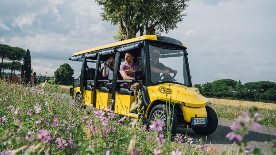 Rome: Appian Way Golf Cart Tour with Roman Catacombs Entry - What to pack for catacombs stairs and 16C air
