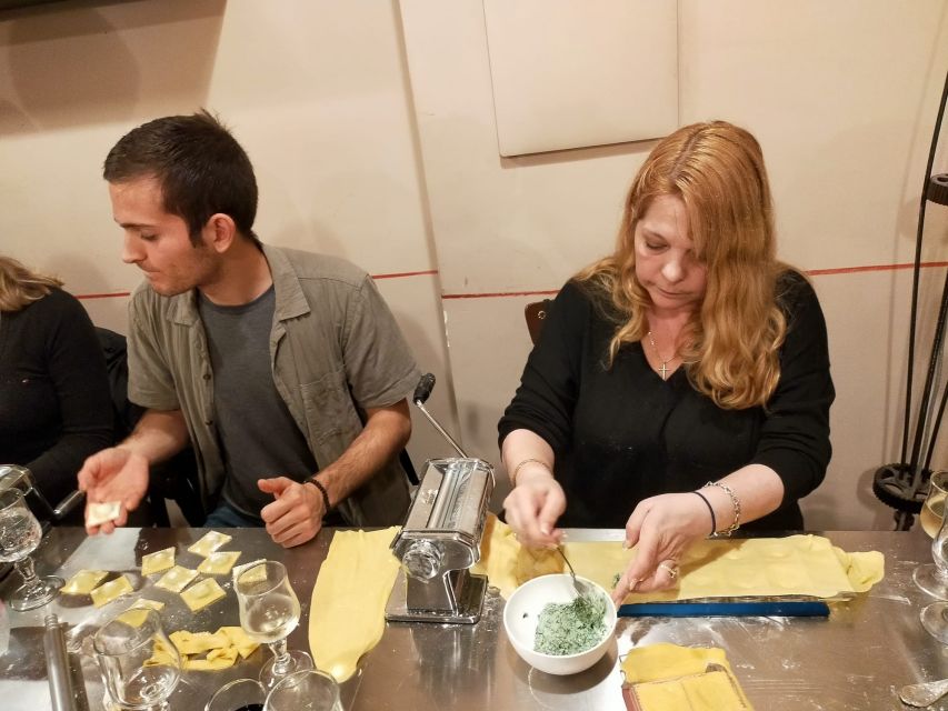 Rome: Fresh Pasta and Tiramisu Making Class with Fine Wine - Fettuccine and Ravioli From Scratch, Dough to Table