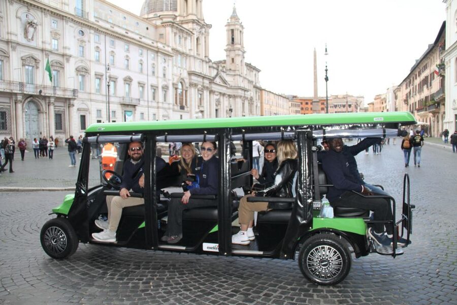 Rome: Golf Cart Tour with Artisanal Gelato Tasting - Colosseum area start, then quick stops that build context
