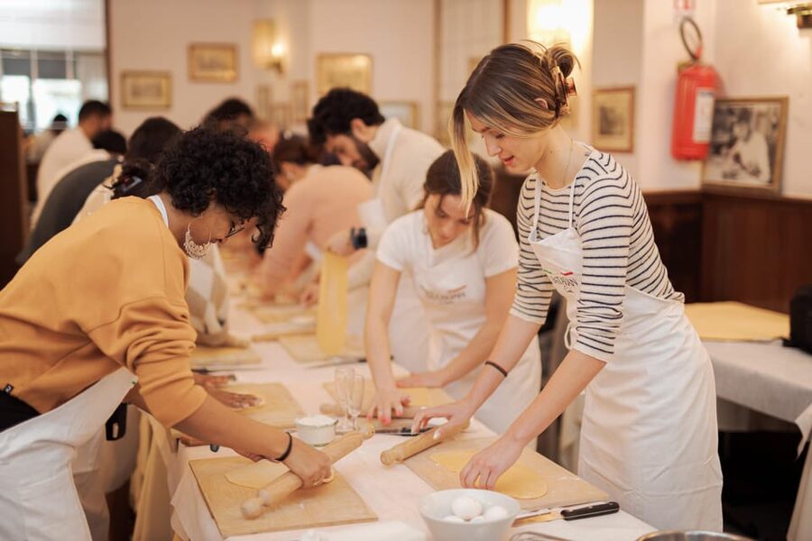 Rome: Pasta and Tiramisu Cooking Class in Piazza Navona - The First Hands-On Step: Rolling and Cutting Fresh Fettuccine Dough