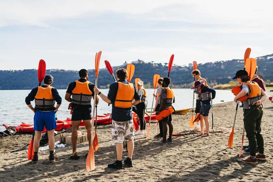 Rome: Popes' Lake, Kayak Tour with Swimming & Roman Pizza - Swimming at a Kayak-Only Beach, When Weather Lets You