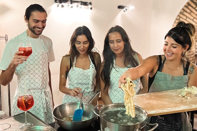 Rome Tipsy Cooking Class: Make Pasta and Mix 3 Spritz Cocktails - The spritz lineup: Aperol first, Hugo mid-class, Limoncello to finish