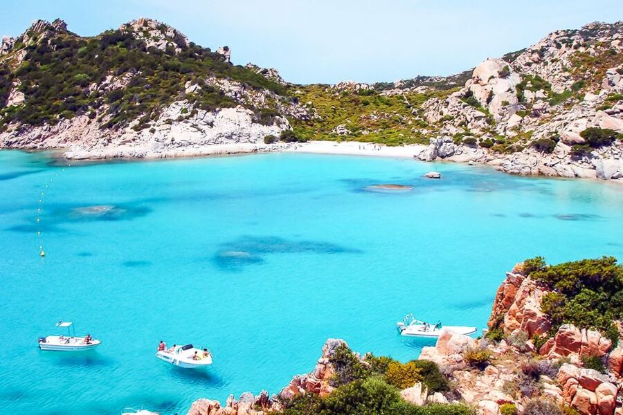 Sardinia: La Maddalena Archipelago Full-Day Trip by Boat - Budelli’s Pink Beach from the water, plus Santa Maria natural pools