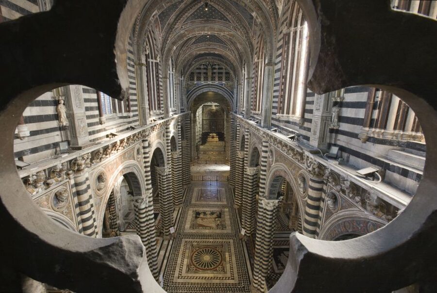 Siena: Cathedral Complex Pass with Audio Guide (OPA SI PASS) - Inside the Duomo: mosaic floor, big sculptures, and scale