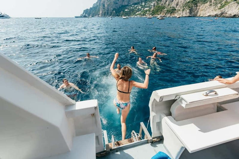 Sorrento: Coast and Capri Boat Trip with Limoncello Tasting - Capri by boat: White and Green Grottos plus the shoreline icons