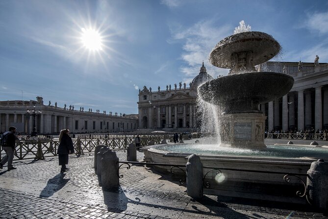 St Peter's Basilica Express Guided Tour, includes Dome Climb - St. Peter’s Square Stops: Obelisk, Fountain, and Big Geometry