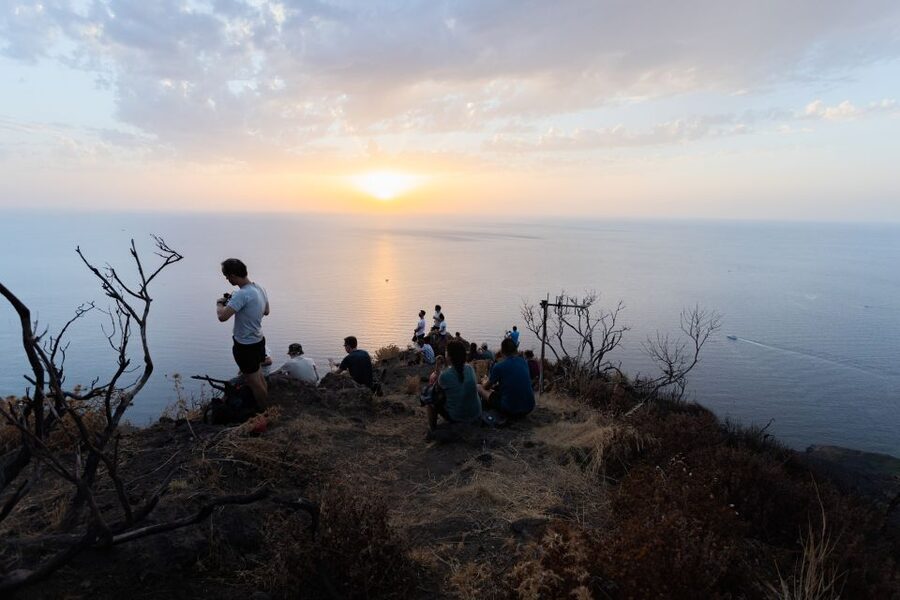 Stromboli: Sunset Trekking at Sciara del Fuoco - The climb to the 400m cutoff: where the trail earns its sweat