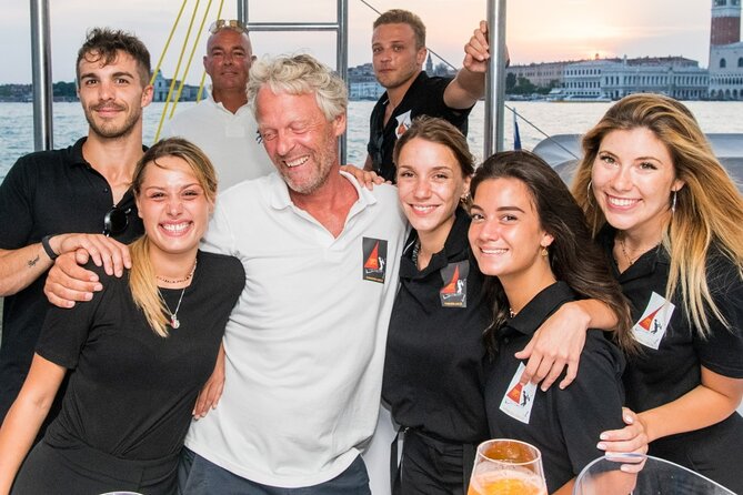 Sunset Jazz Catamaran Cruise with Aperitivo and Live Saxophone - Hilton Stucky turn and the San Giorgio Maggiore photo angle