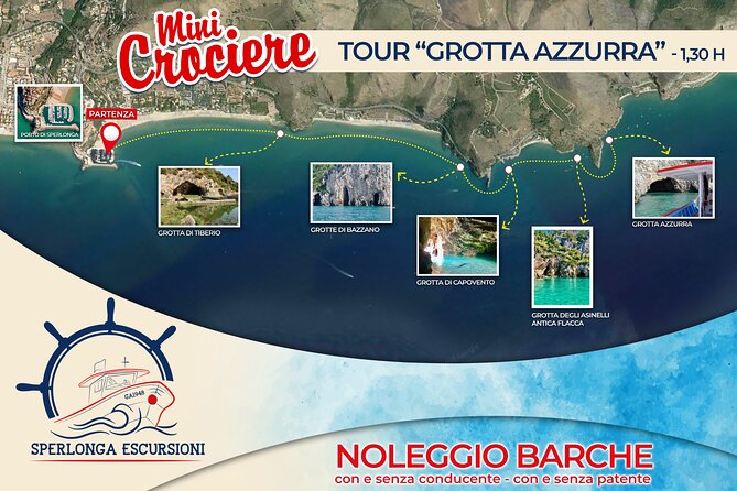 Tour - Mini Cruise at the Blue Grotto - Quick coastline passes: Parco Regionale Riviera di Ulisse, Itri, and Gaeta