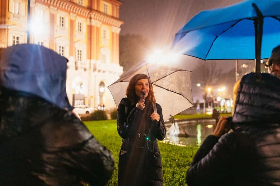 Turin: Magic Guided Tour - Language options and the English tour note on the bus