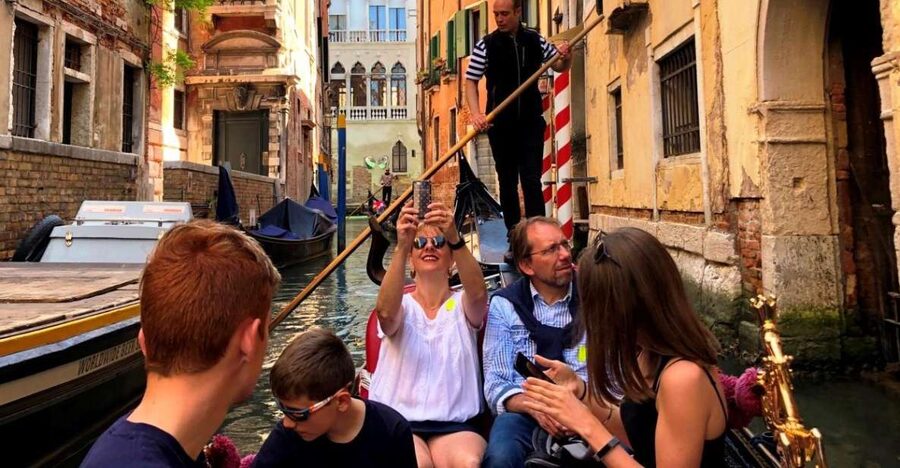 Venice Walking Tour and Gondola Ride Combo - La Fenice Opera House façade, and the Venetian Republic behind the scenes