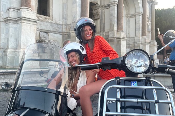 Vespa Sidecar Tour By Night with Pickup - Piazza Venezia at night: the view that sets the whole route