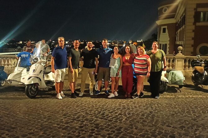 Vespa Sidecar Tour By Night with Pickup - Past the Pyramid of Cestius, then up Aventine Hill